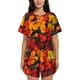 thumbnail image 1 of Balery Marigold Flowers In Different Colors Conjunto de Pijama para Mujer con Estampado, Dos Piezas de Manga Corta y Shorts, Ropa de Dormir Suave con Cuello Redondo y Bolsillos-Small, 1 of 6