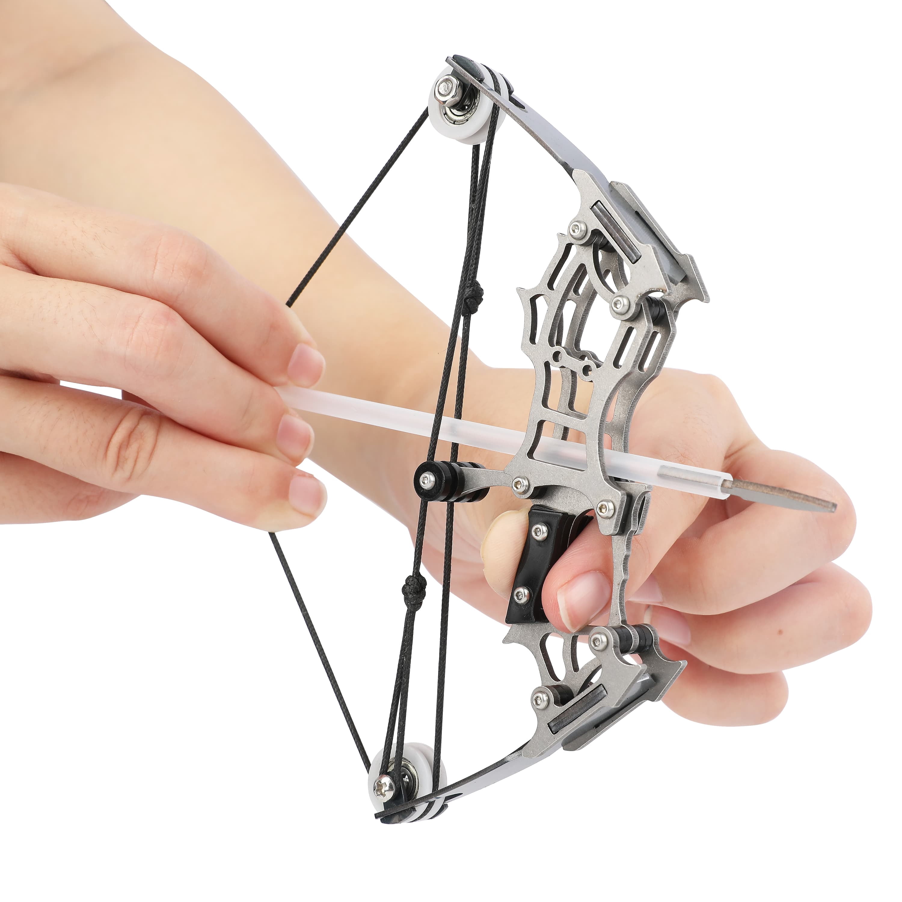 CHN Archery - Stainless Steel Mini Compound Bow Toy with 12 Arrows Set【Ship from USA】