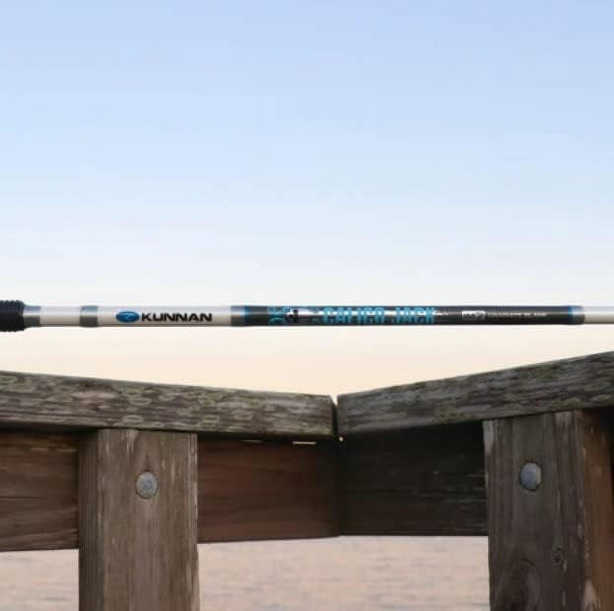 Kunnan Calico Jack Inshore Fishing Rod with Graphite Blank, Reverse Split Grip with Cork Handles, Fuji Guides & Reel Seat, Hook Keeper