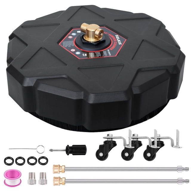 13" Pressure Washer Surface Cleaner,Selkie Power Washer Driveway Attachment with 2 Power Washer Extension Wands&4 Replac
