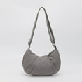 thumbnail image 2 of Xfvqtps Crescent Bag for Womens Adjustable Shoulder Strap Fold Zipper Solid Color Nylon Sling Bag Gray, 2 of 5