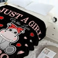 thumbnail image 3 of Just Girl Loves Hippos Blanket Soft Blankets and Throws Flannel Cozy Lightweight Quilt Gift Perfect for Bed Sofa Couch-60 x50 Medium for Teen, 3 of 6