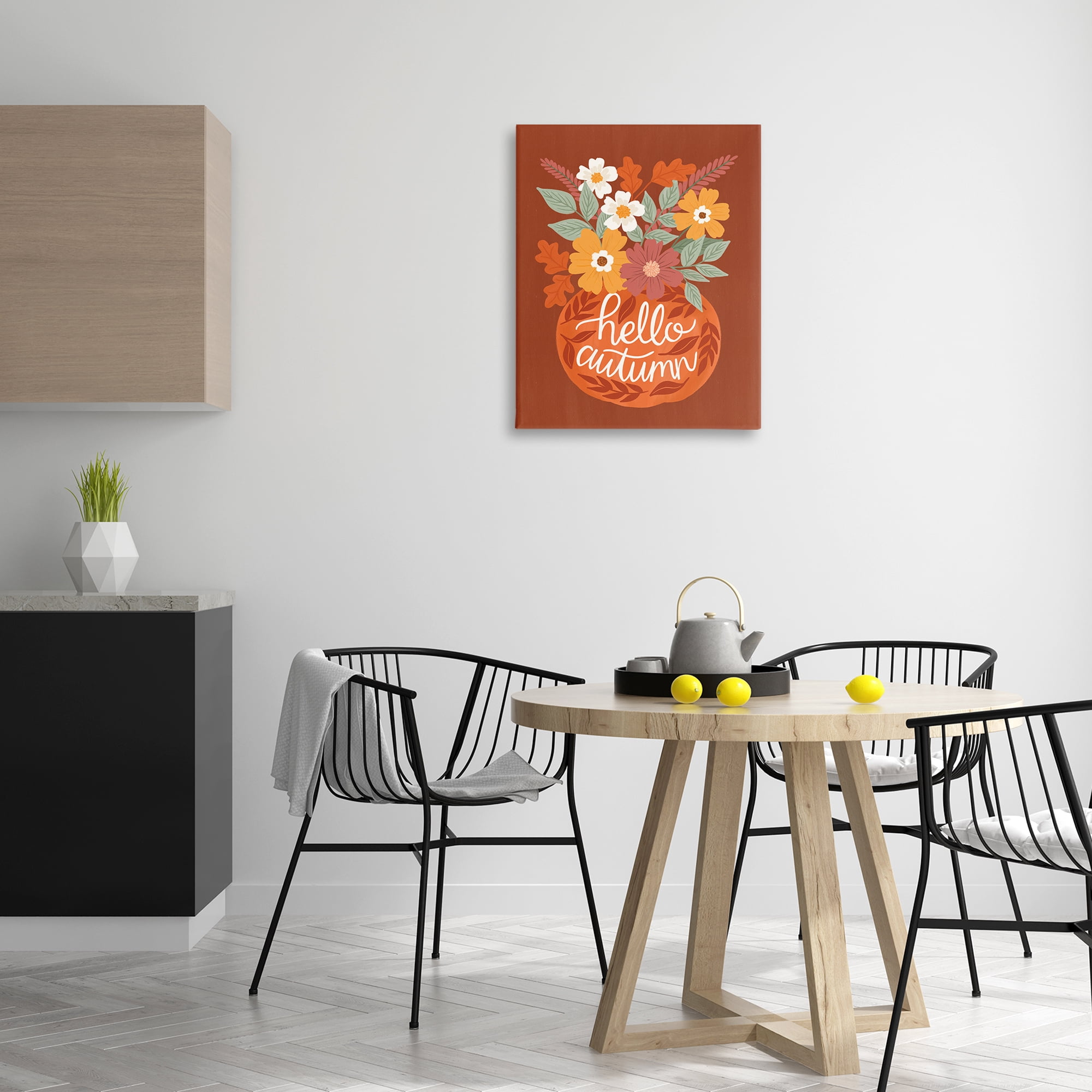 Stupell Industries Hello Autumn Earthy Bouquet Plants & Flowers Painting Wrapped Canvas Art Print Wall Art, 24 x 30