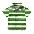 thumbnail image 6 of BiZtdJrK Boys Vacation Shirts Funny Shamrock Graphic Short Sleeve Button Down Shirt Lapel Trendy Travel Beach Summer Shirts St. Patrick's Day Clothes Multicolor 130, 6 of 8