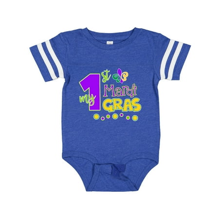 

Inktastic My 1st Mardi Gras with Dots Gift Baby Boy or Baby Girl Bodysuit