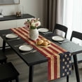 thumbnail image 2 of Vintage American Flag Table Runner 90 Inches Long, Retro US Flag White Red Blue Kitchen Coffee Dining Table Decoration for Home Party Birthday Wedding Home Decor 13x90 Inches, 2 of 8