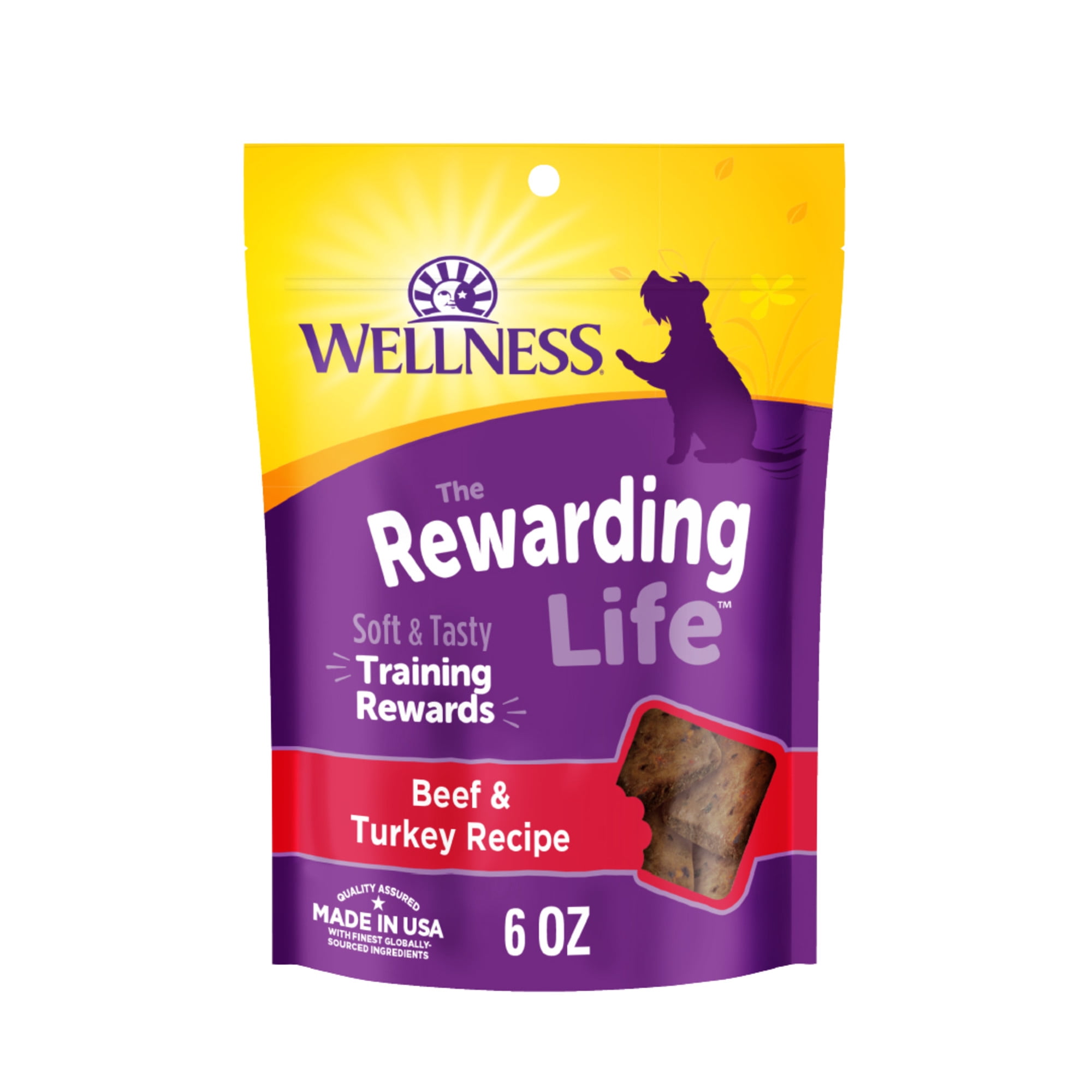 Wellness Rewarding Life Dog Treats, Natural, Training Treat, Grain Free, Soft Beef & Turkey (6 Ounce bag)