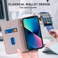 thumbnail image 4 of Funda antirrobo con cierre magnético para iPhone 13 Mini, compatible con carga magnética, piel sintética y TPU, diseño tipo cartera, ranuras para tarjetas, 4 of 5
