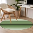 thumbnail image 3 of Area Rug 48in, Minimalist Forest Green Line Floor Carpet Living Room Rug, Modern Colorful Gradient Stripe Non-Slip Welcome Mat Indoor Rugs for Bedroom Dining Room, 3 of 9