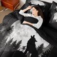 thumbnail image 4 of jejeloiu Wild Animals Wolves 7-Piece Twin Bedding Sets,White Black Bedding Comforter Set For Men Women Reversible, 4 of 8