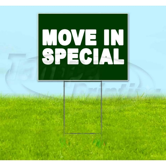 Move In Special (18" x 24") Yard Sign, Includes Metal Step Stake