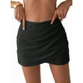 thumbnail image 1 of Jupe pour Femmes Jupe Taille Haute Jupe Portefeuille Froncée Jupe Courte Noir G, 1 of 7
