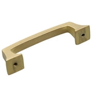 GlideRite 3 in. Center Classic Base Pull Cabinet Hardware Handle, Satin Gold