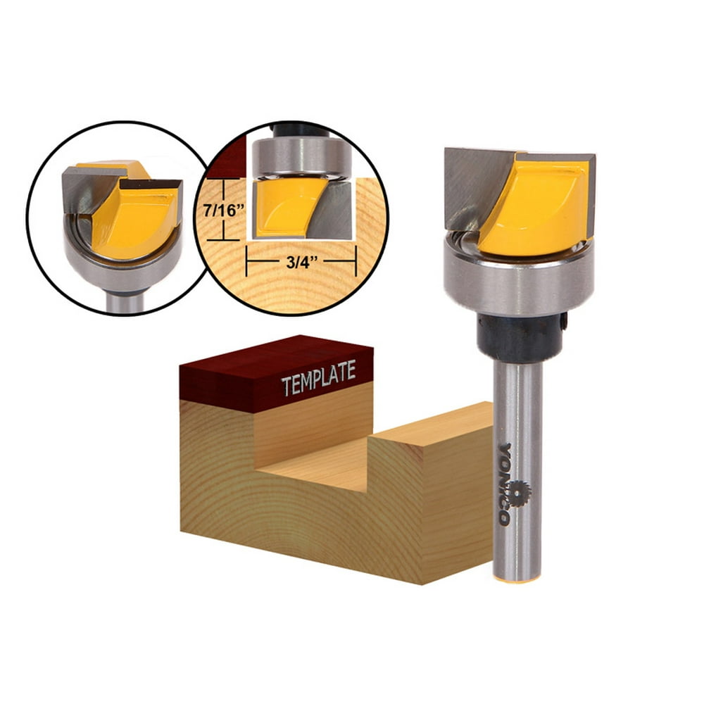 Hinge Mortise/Template Router Bit 3/4"W X 7/16"H 1/4" Shank Yonico 14170q