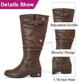 thumbnail image 4 of Love Steetly Women's Extra Wide Calf Knee High Boots, Slouched Shaft Tall Boots, Dual Antique Buckles, Low Stacked Heel Side Zipper Riding Boots., 4 of 7