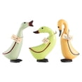 thumbnail image 2 of Set of 3 Wooden Duck Statue Animal Sculpture Duck Figurines Collectible Cute Country Style for Table Home Decor Housewarming Wedding Gift, 2 of 5