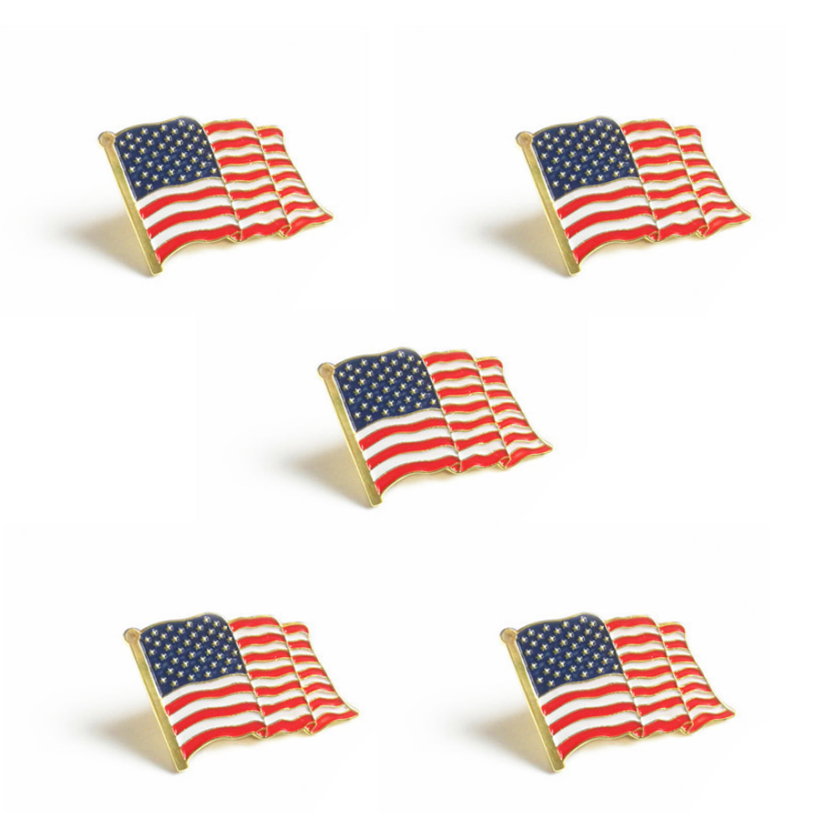 Pack of 6 USA American Washington State Friendship Flag Bike Hat Cap lapel Pin 