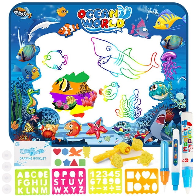 Doodle Mat 100X80Cm Gran Agua Dibujo Mat Juguetes Educativos Regalo De Navidad Para Niños Niños Niñas Vogacara HA046639-01
