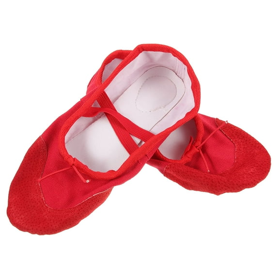 LIFKOME  Ballet Shoes Gymnastics Flats Women Shiny Child Toddler Red