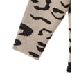 thumbnail image 4 of Womens Leopard Knit Cardigan Fashion Loose Slouchy Sweater Front Open Knit Coat, 4 of 5