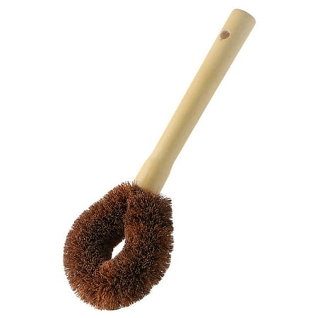 

Ziizwfa Long Handle Pot Brush Natural Coconut Brown Non-Stick Oil Dish Washing for Home Kitchen Sink Household Cleaning