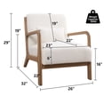 thumbnail image 2 of Bonzy Home Mid Century Modern Accent Chair with Wood Frame, Upholstered Living Room Chairs with Waist Cushion, Reading Armchair for Bedroom Sunroom (White), 2 of 7