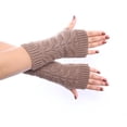 thumbnail image 2 of beishanbush Clearance Sales Gloves Mittens Women Autumn and Winter Casual Simple Solid Color Fashion Twist Hollow Knit Warm Gloves Khaki, 2 of 7
