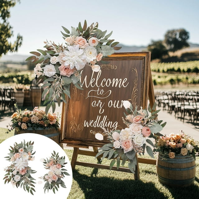 Decoración del hogar, decoración de habitaciones, flores de simulación para bodas, flores de bienvenida, letreros florales arqueados, mesas de flores, decoración fotográfica, suministros para bodas, c