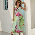 thumbnail image 2 of Flamingo Pattern Sleeveless Dress Woman Fashion Long Dresses Women's Summer Suit Dress 2025, 2 of 7