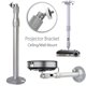 thumbnail image 1 of Capacidad de aluminio del soporte 15kg del soporte de pared del techo del proyector universal de los 20-40cm, 1 of 5
