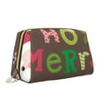 thumbnail image 2 of Naloa Ho Ho Ho Merry Christmas Leather Makeup Bag for Purse Travel, Portable Small Cosmetic Organizer for Women and Girls, Make up Bag with Zipper, 2 of 8