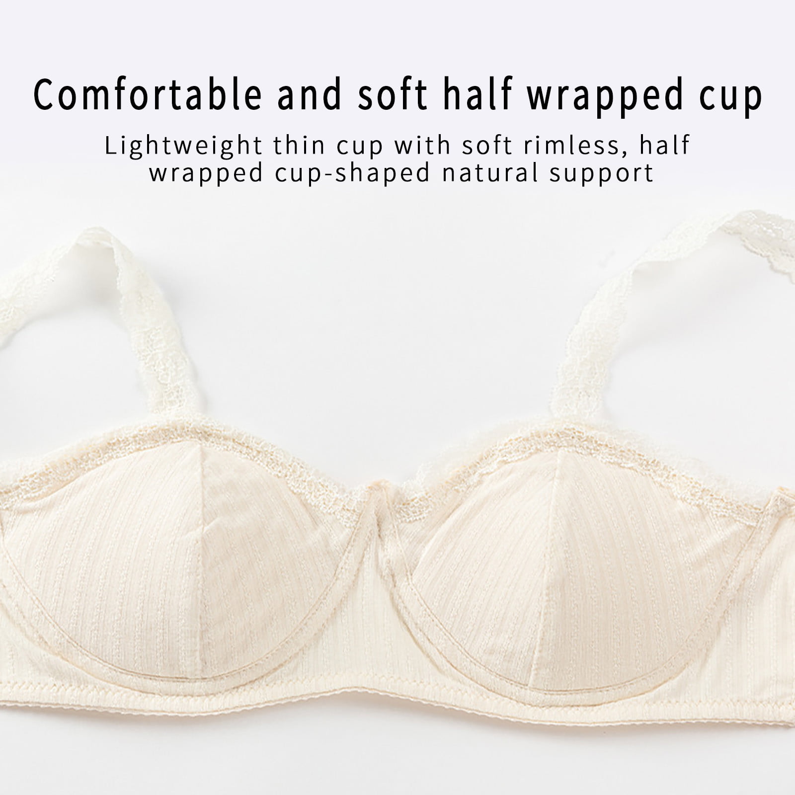 Lopecy-Sta Rimless Bra Thin Cup Girl Sexy Comfortable Lace