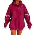 thumbnail image 2 of Craaazy Women's Shirts Fashion Print Drawstring Hooded Sweatshirt Long Top With Long Sleeves And Pockets Gifts For Women, 2 of 4