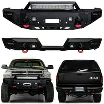 Vijay For 1994-1995-1996-1997-1998-1999-2000-2001-2002 Dodge Ram 1500/2500/3500 Front and Rear Bumper with Lights and D-Rings