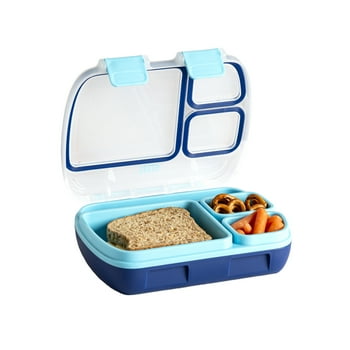 Tasty Bento Box, Lunch Box for Kids and Adults with Removable Tray and Handle, Blue