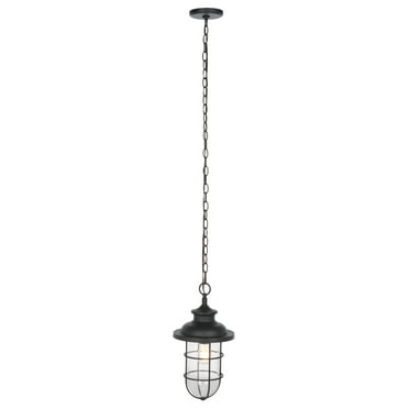 SAFAVIEH Adelle A19 Black Steel Pendant Light with Black Shade
