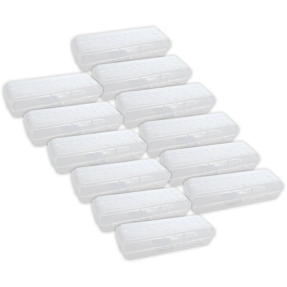 Bazic Plastic Latch Pencil Case Clear 12/Bundle (BAZ834-12)