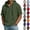 #01 Army Green, variant on Men Lightweight Oversized Hoodie Shirt Short Sleeve Hooded Quarter Zip Casual Pullover with Adjustable Drawstring, #01 Coffee, XXL