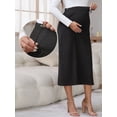 thumbnail image 2 of DARING DIVA Women's Midi Skirt Adjustable High Waist Over Belly Stretchy Jersey 2XL Black, 2 of 8