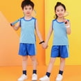 thumbnail image 2 of Zanarzt Toddler Summer Clothing Set Shorts Girls Summer Clothes 2 Piece Sleeveless Tank Top and High Waist Shorts Clothing Sets Blue,5-6 Years, 2 of 4
