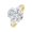 Yellow Gold, variant on 1 Carat (ctw) Platinum Oval,Shield Cut LAB GROWN Diamond Three Stone Engagement Ring (Color H-I Clarity VS1-VS2)
