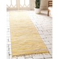 thumbnail image 2 of Unique Loom Chindi Cotton Collection Hand Woven Natural Fibers Runner Rug, 2 Feet 7 Inch x 9 Feet 10 Inch, Yellow/Ivory, 2 of 2