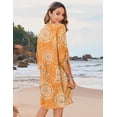 thumbnail image 3 of Zeagoo Vocation Women Casual Summer Dress Boho V Neck Long Sleeve Short Babydoll Floral Print Flowy Beach Dresses, 3 of 6