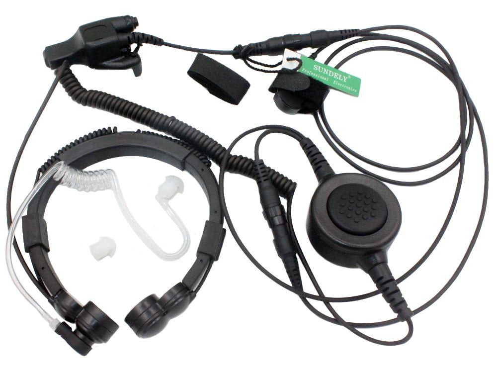 SUNDELY Military Grade Tactical Throat Mic Headset_Earpiece with BIG