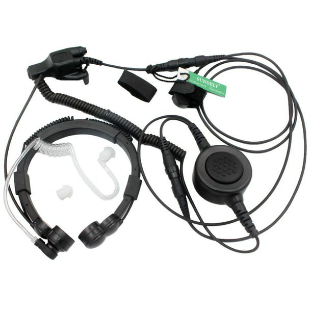 SUNDELY Military Grade Tactical Throat Mic Headset_Earpiece with BIG ...