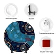 thumbnail image 4 of Cauagu Bohemian Turtle Print Bone China Decorative Plate, Wall Mount Plate Holiday Decor Decorative Ceramic Plates with Stand Elegant Household Plates Decorative-7in, 4 of 6