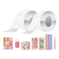 thumbnail image 1 of segolike Ruban Adhésif Double Face à Bulles Réutilisable pour Montage Domestique Ruban Adhésif Multifonctionnel Transparent pour Enfants Jouet Sensoriel Éducatif, 2 Pcs Clair, 5cm 10cm, 1 of 9