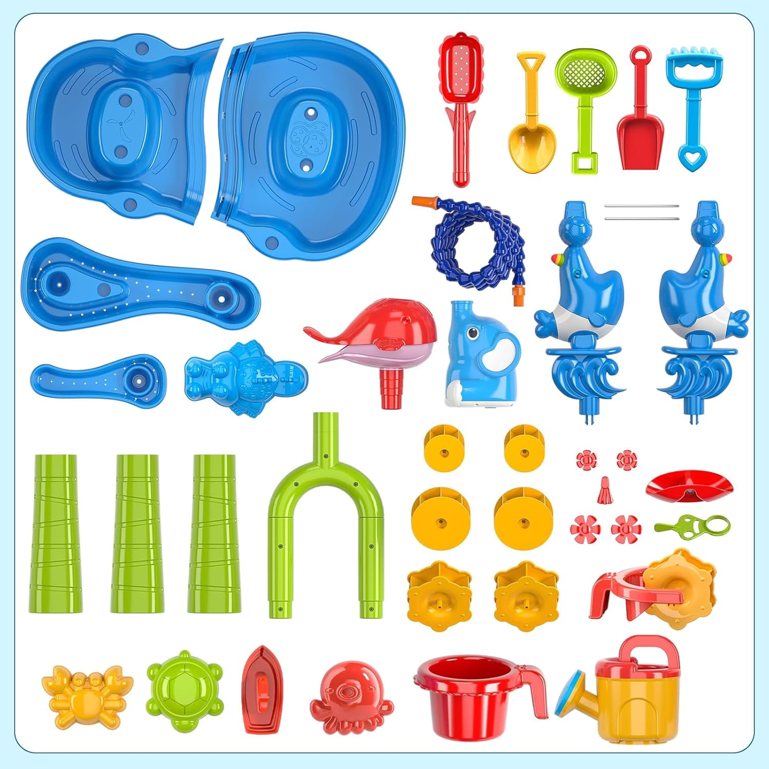 Water Table for Kids Ages 4-8 with Water Pumb, Summer Outdoor Sand Water Table for Boys Girls, Kids Water and Sand Activity Sensory Toys for Toddlers Age 3-8