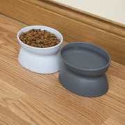 Kitty City, Cat Bowls, Plastic Elevated Feeding Pet Bowls, Multi-Color, O/S, 2 Pack