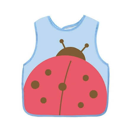 

DRKKJ Baby Double Layer Sleeveless Waterproof Coverall Eating Apron Cute Cartoon Bib --- Seven Star Ladybug